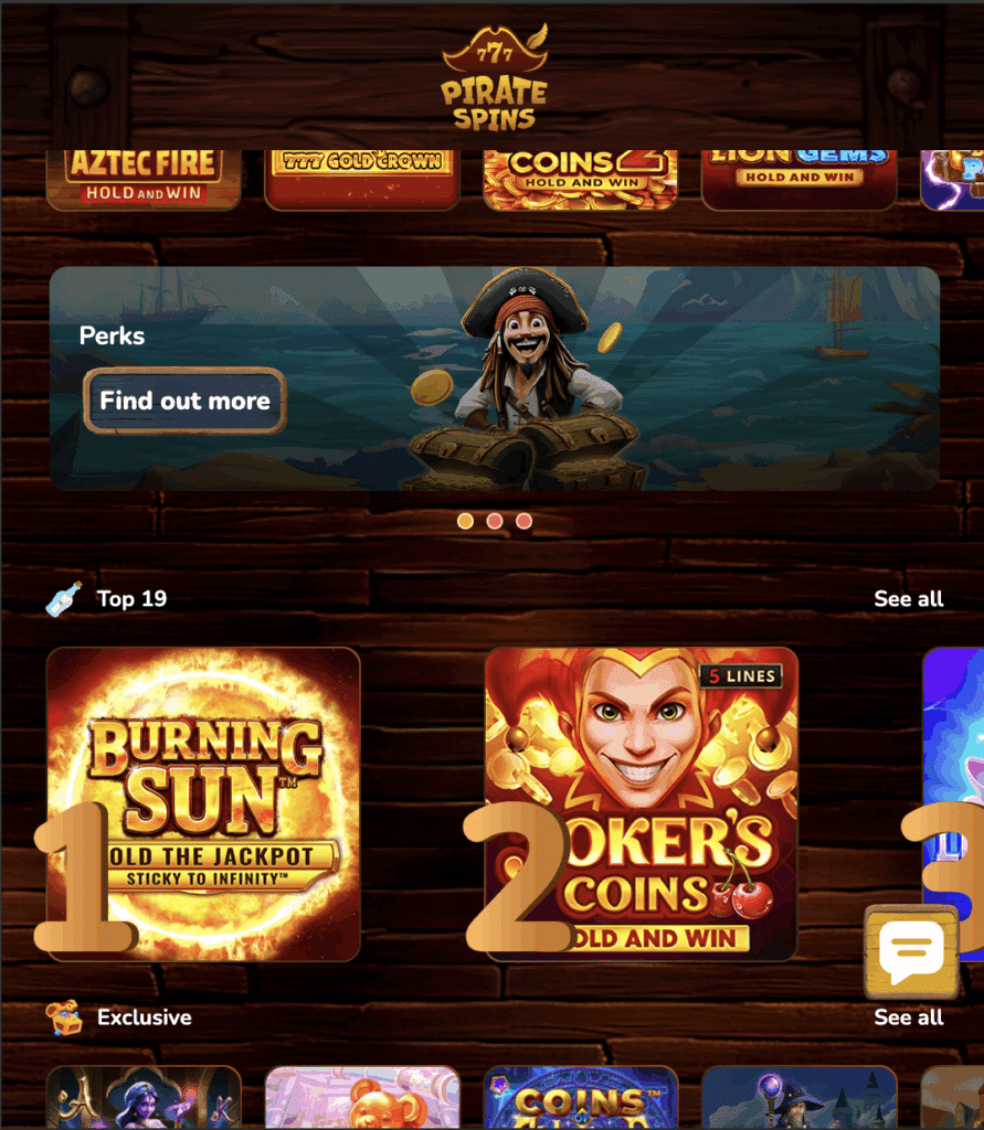 pirate slots lobby